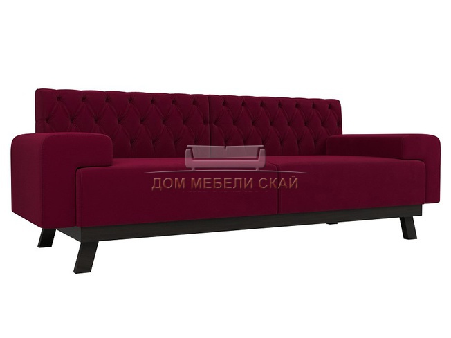 Прямой диван Мюнхен Люкс, бордовый микровельвет