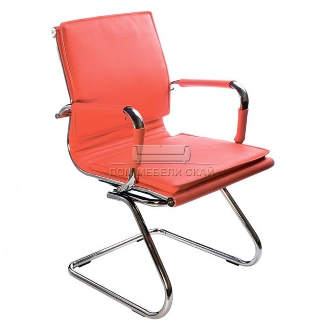 Кресло офисное CH-993-Low-V, красная экокожа