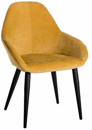 Стул-кресло Kent, велюровый желтого цвета/черный