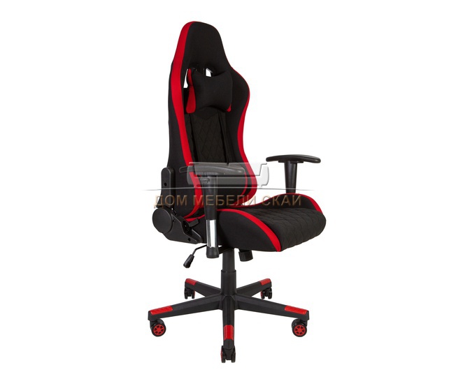 Кресло офисное Lotus Evo, черно-красная ткань/пластиковая крестовина
