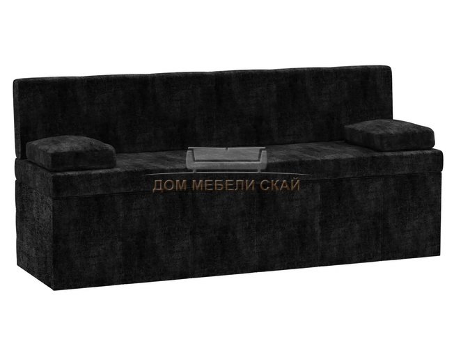 Кухонный диван со спальным местом Лео, черный/микровельвет