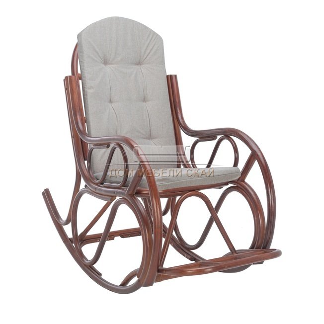 Кресло-качалка CLASSIC с подушкой, коньяк/бежевый