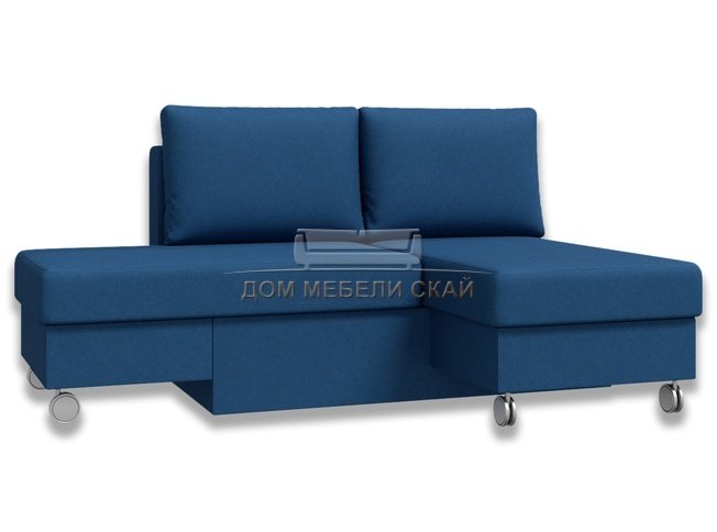 Угловой диван-кровать Лира трансформер, синяя рогожка