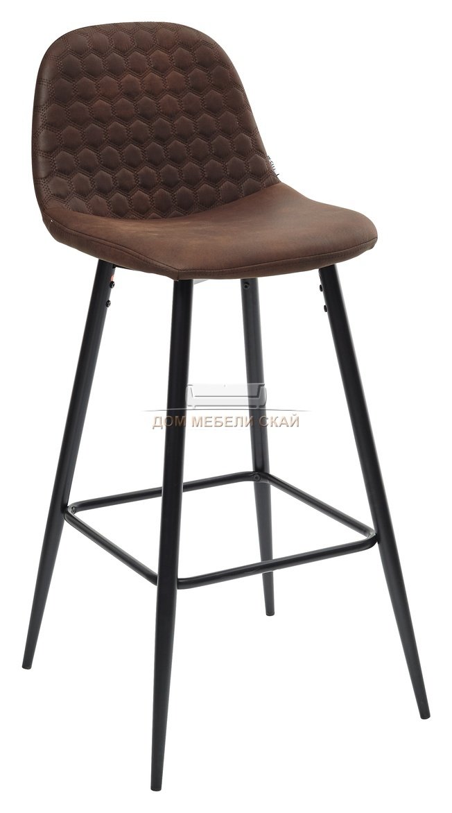 Барный стул LION BAR, велюровый коричневого цвета