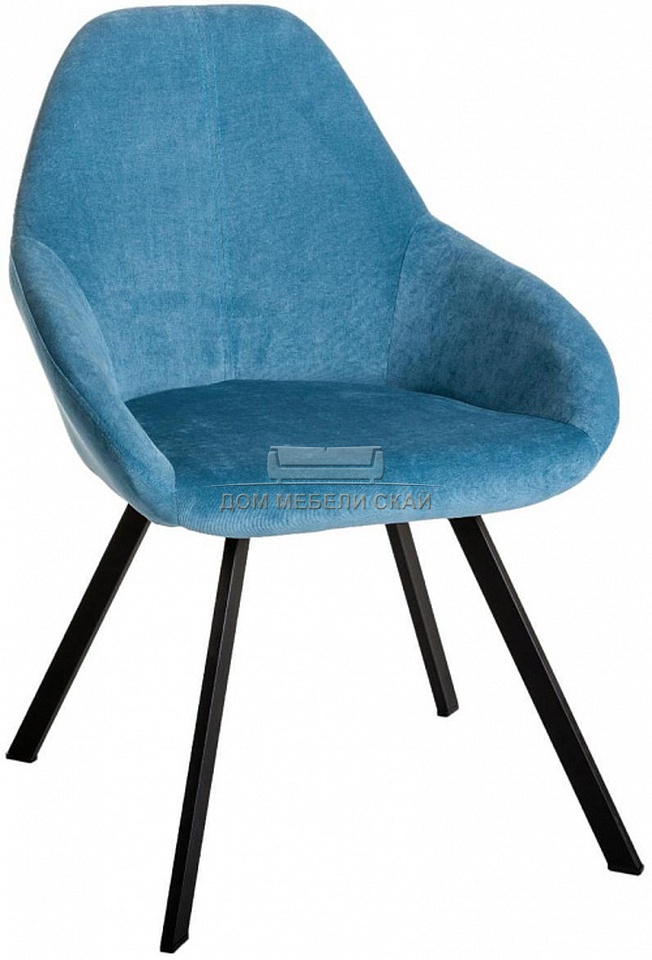 Стул-кресло Kent, велюровый синего цвета блю/арки