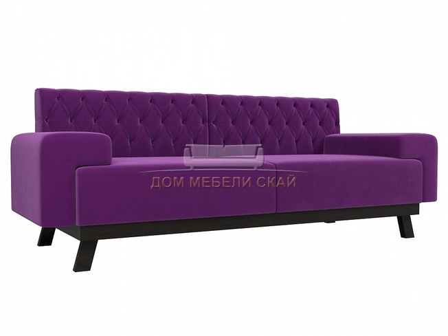 Прямой диван Мюнхен Люкс, фиолетовый микровельвет