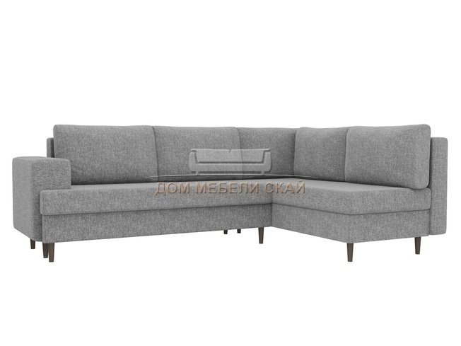 Угловой диван-кровать правый Сильвана, серый/рогожка
