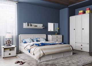 Спальня Магеллан, сосна винтаж (модульная)