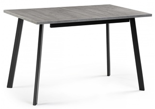 Стол обеденный раскладной Колон Лофт 120, бетон 25 мм/черный матовый
