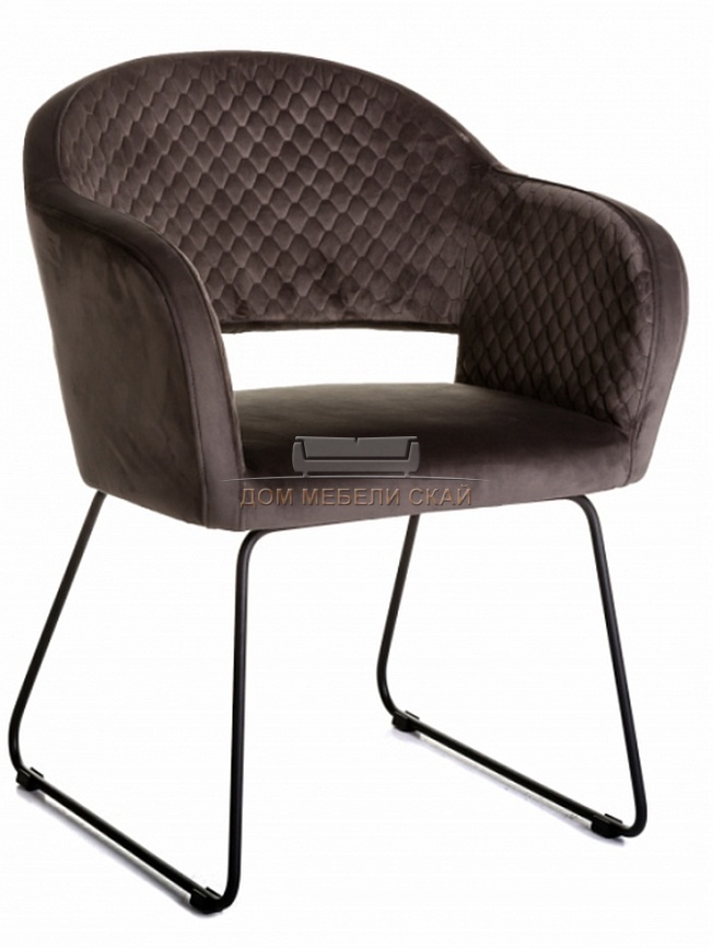 Стул-кресло Oscar, микровельвет серо-коричневого цвета/линк