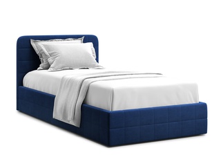 Кровать полутороспальная Adda 120x200 с ПМ, синий велюр velutto 26