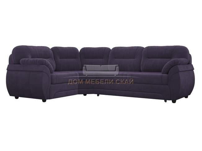 Угловой диван-кровать левый Бруклин, фиолетовый/велюр