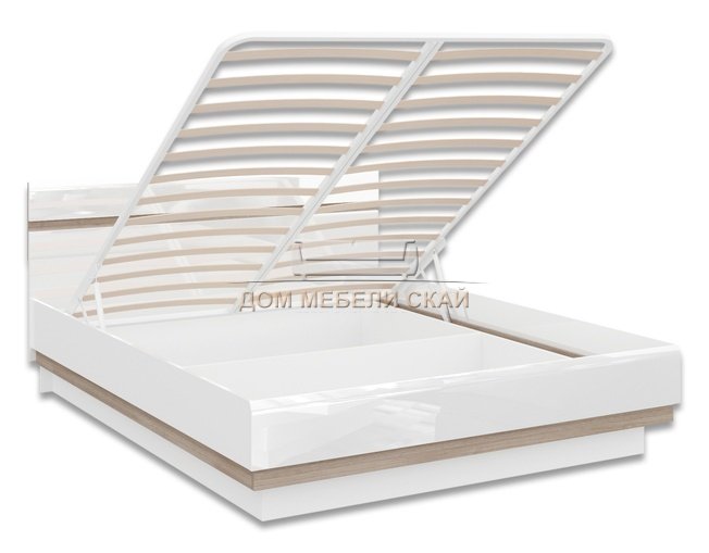 Кровать полутороспальная 140x200 Линате с подъемным механизмом /TYP91-01, белый глянец