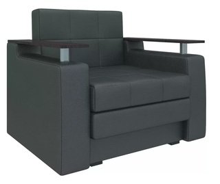 Кресло-кровать Мираж, черное/экокожа