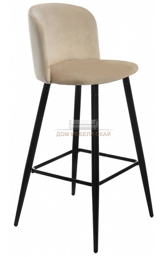Барный стул Lidor, велюровый бежевого цвета