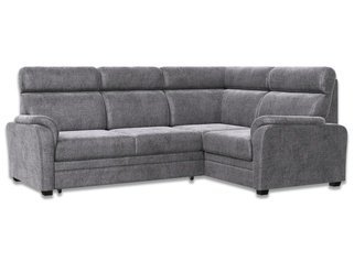 Угловой диван-кровать Омега 3-1, серый велюр/columbia