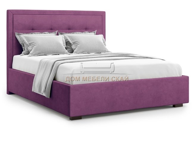 Кровать полутороспальная 140x200 Komo с подъемным механизмом, фиолетовый велюр velutto 15