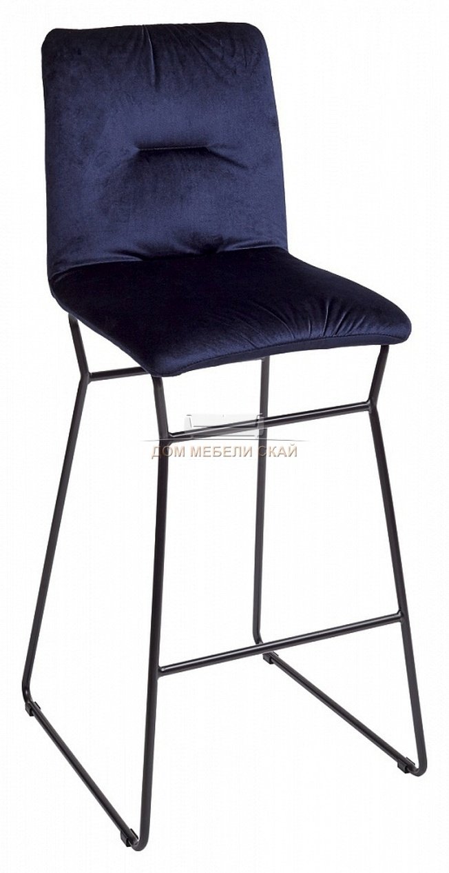 Барный стул TEQUILA, велюровый темно-синего цвета