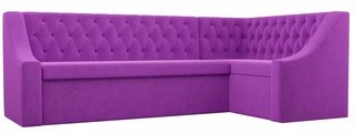 Кухонный угловой диван правый Мерлин, фиолетовый/микровельвет