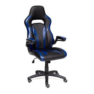 Кресло офисное Рокет Rocket, черно-синяя экокожа
