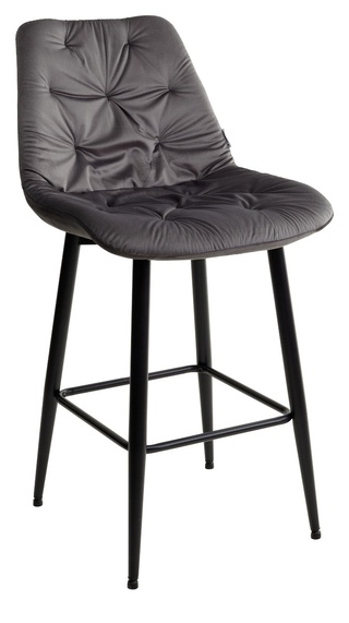 Полубарный стул YAM, велюровый серого цвета G062-40
