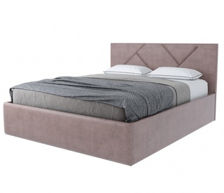 Кровать двуспальная 180х200 Лима с ПМ коричнево-бежевый велюр