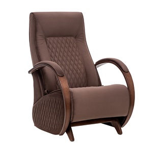 Кресло-глайдер Balance 3 с накладками, велюр коричневый Maxx 235/орех антик шпон
