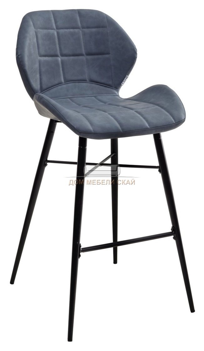 Барный стул MARCEL, экокожа синего цвета