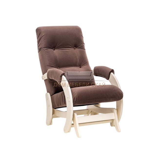 Кресло-глайдер Модель 68, велюр коричневый Maxx 235/дуб шампань