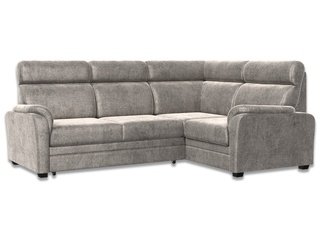 Угловой диван-кровать Омега 3-1, серо-коричневый велюр/columbia