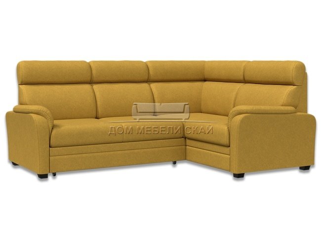 Угловой диван-кровать Омега 3-1, горчичная рогожка
