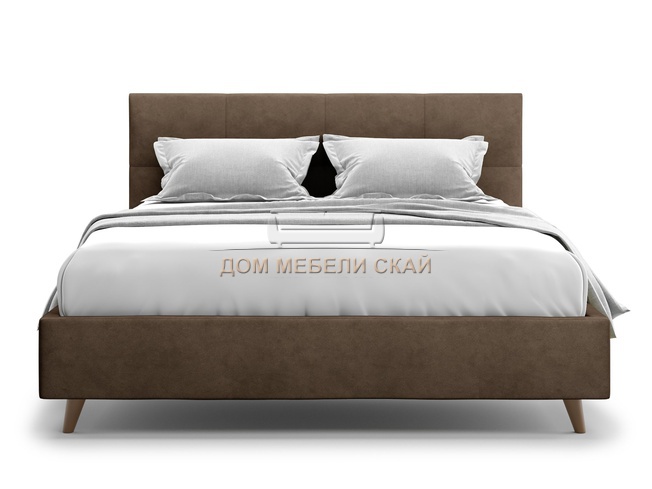 Кровать двуспальная 180x200 Garda Lux, шоколадный велюр velutto 23