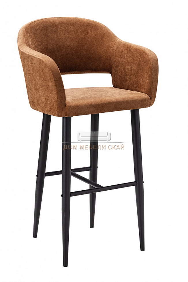 Кресло барное Oscar, велюровый коричневого цвета сканди кор/черный