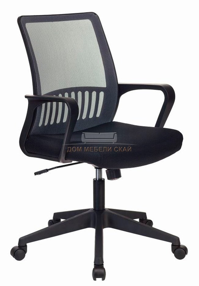 Кресло офисное MC-201, черная ткань/серая сетка