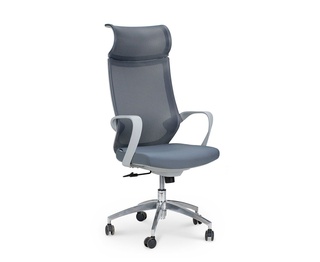 Кресло офисное Спэйс, gray/светло-серый пластик/серая сетка/темно-серая ткань