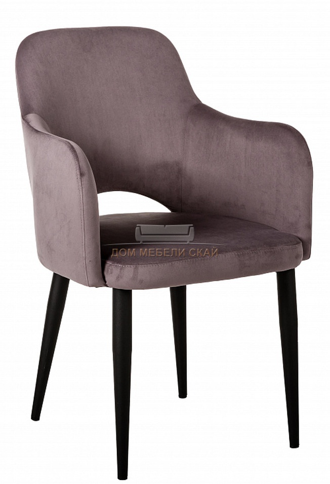 Стул-кресло Ledger, велюровый коричневого цвета/черный