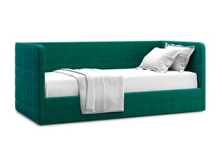 Кровать-кушетка мягкая Brenta 90x200 с ПМ, зеленый велюр velutto 33