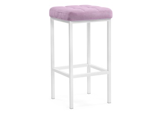 Барный стул Лофт, велюр фиолетовый катания лаванда/белый матовый