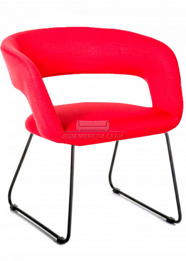 Стул-кресло Walter, велюровый красного цвета/линк черный