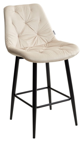 Полубарный стул YAM, велюровый светло-бежевого цвета G062-03