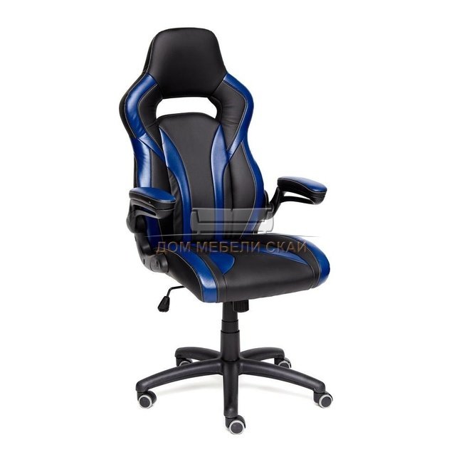 Кресло офисное Рокет Rocket, черно-синяя экокожа