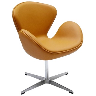 Кресло Swan Chair, кожа оранжевого цвета