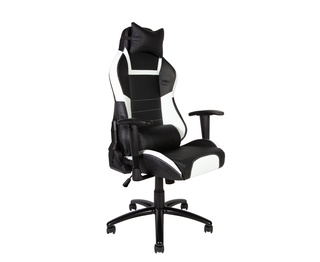 Игровое кресло Lotus Pro, черно-белая экокожа