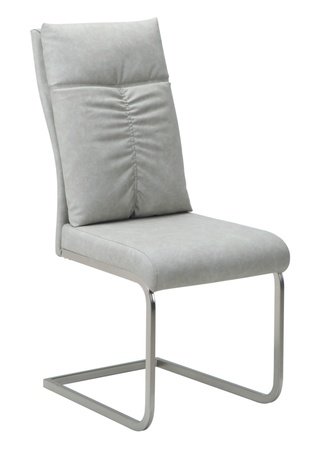 Стул металлический RELAX, экокожа серого цвета/хром каркас