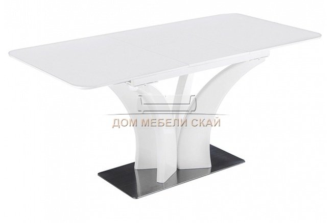 Стол обеденный со стеклом раздвижной Horns 140 super white