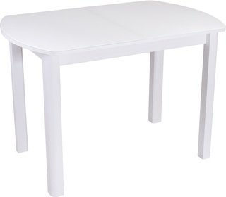 Стол обеденный раздвижной Танго мини ПО-4, белый/белое стекло