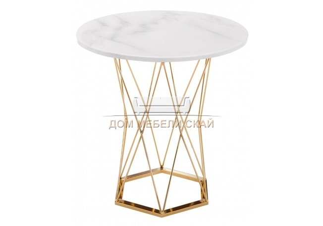 Стол обеденный Melan, white/gold