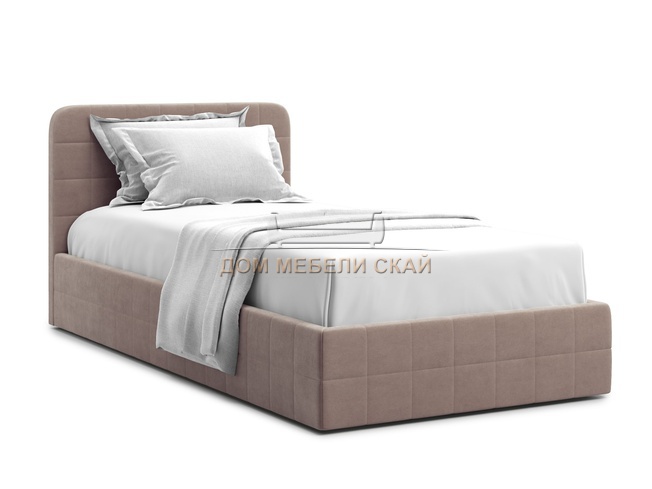 Кровать полутороспальная Adda 120x200 с ПМ, коричневый велюр velutto 22
