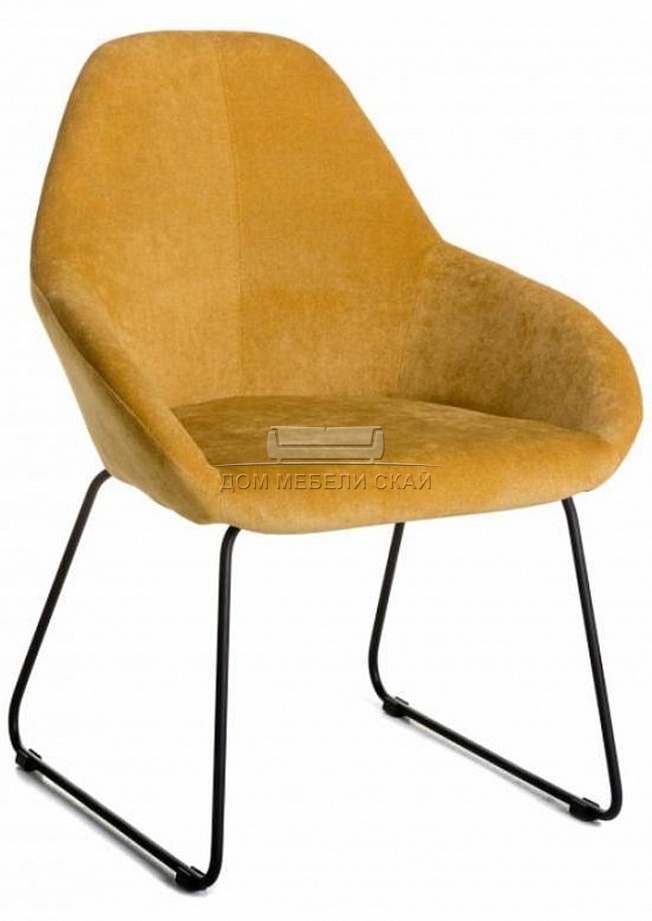 Стул-кресло Kent, микровельвет желтого цвета/линк