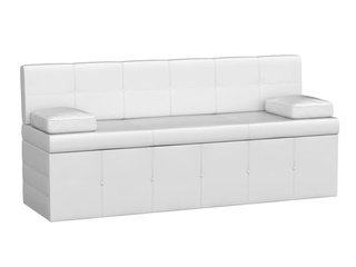Кухонный диван со спальным местом Лео, белый/экокожа